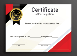 Free Sample Format Of Certificate Of Participation Template with Certificate Of Participation Template Word