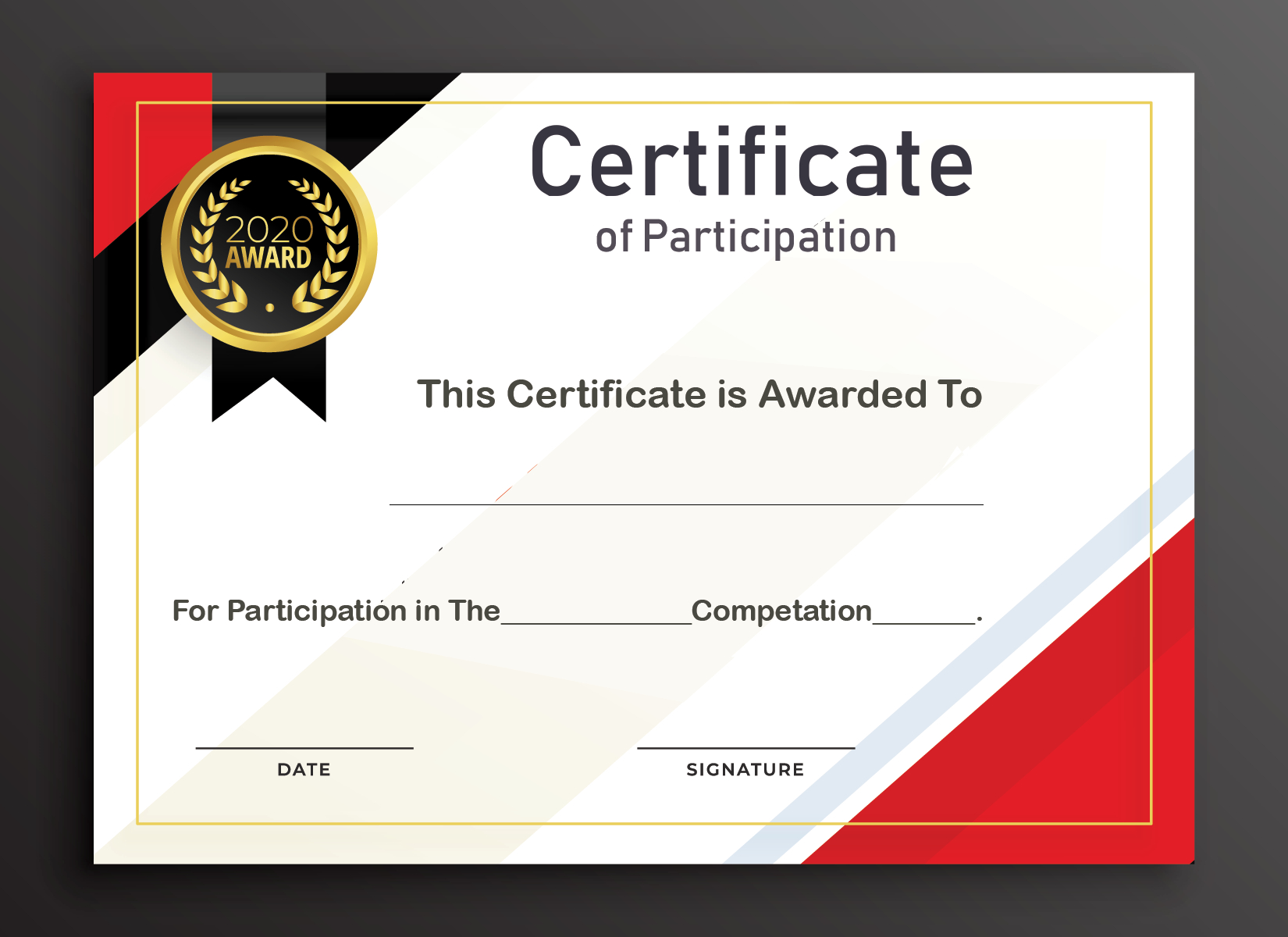 Free Sample Format Of Certificate Of Participation Template With Certificate Of Participation Template Word