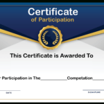 Free Sample Format Of Certificate Of Participation Template With Sample Certificate Of Participation Template
