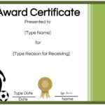 Free Soccer Certificate Maker | Edit Online And Print At Home With Soccer Award Certificate Templates Free