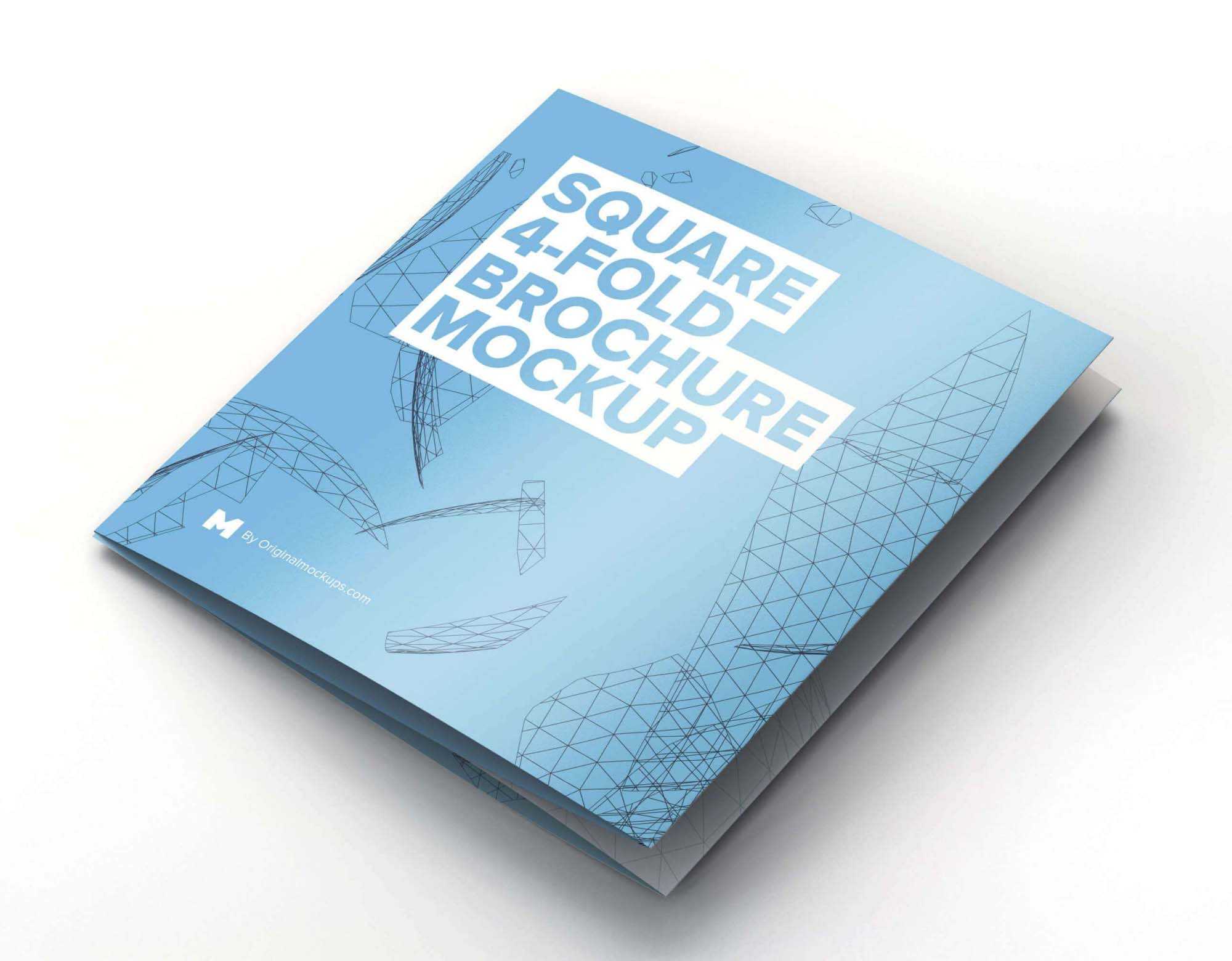 Free Square 4 Fold Brochure Mockup (Psd) Regarding 4 Fold Brochure Template