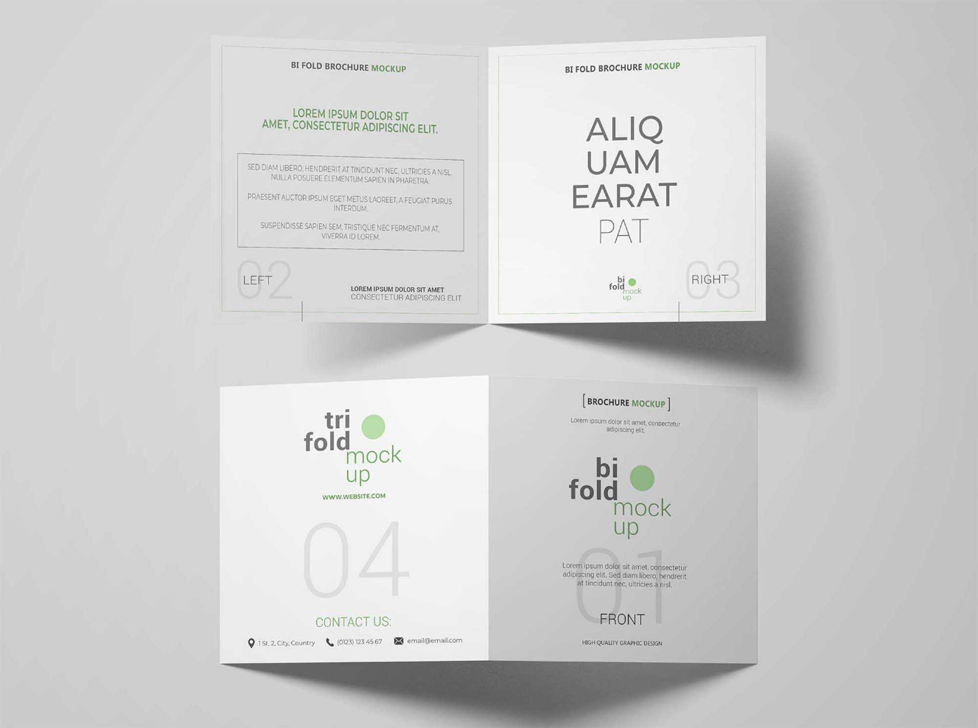 Free Square Bifold Brochure Mockup (Psd) With Regard To Two Fold Brochure Template Psd