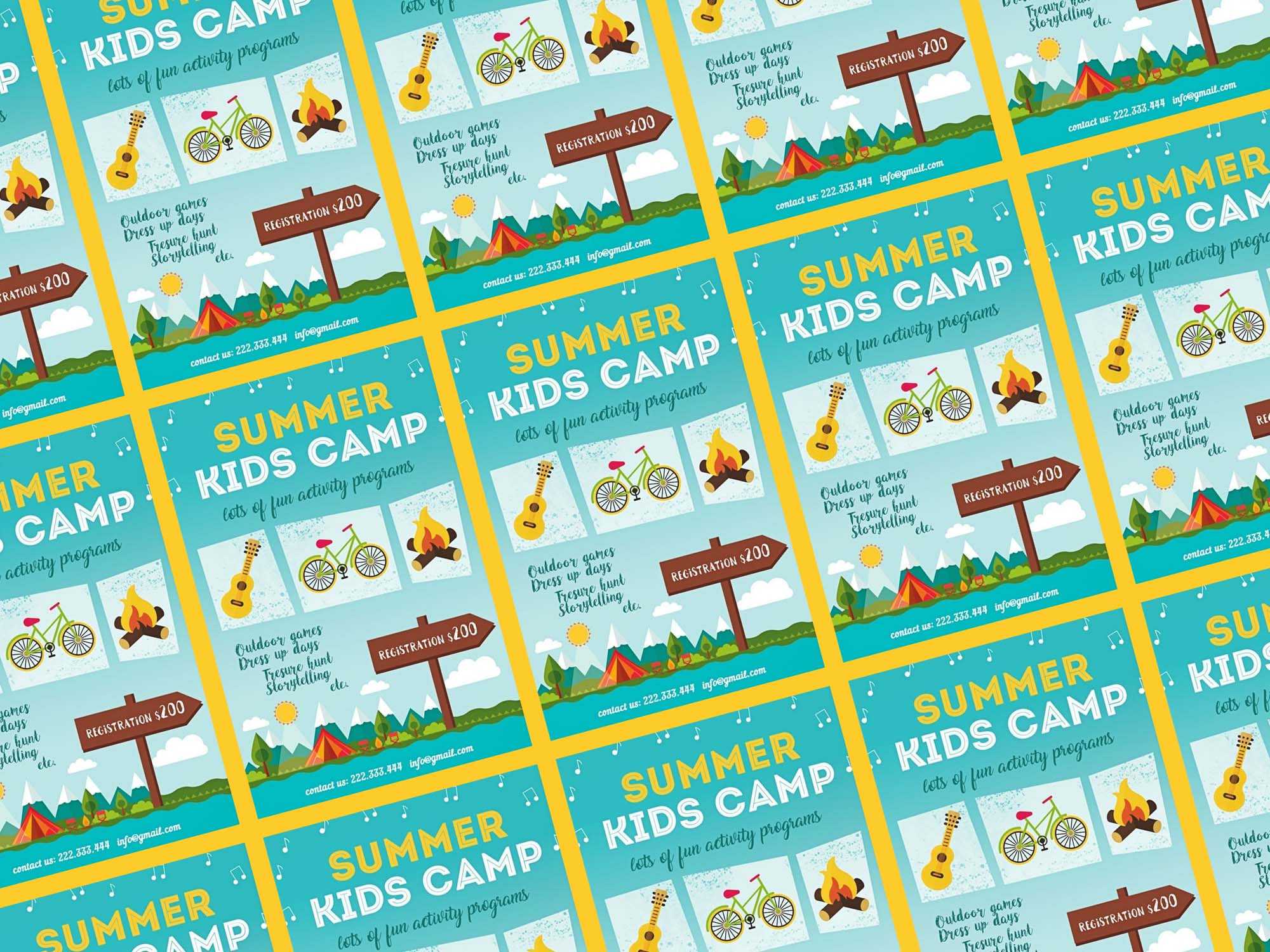 Free Summer Kids Camp Flyer Template (Psd) Regarding Summer Camp Brochure Template Free Download