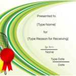 Free Tennis Certificates | Edit Online And Print At Home With Tennis Certificate Template Free
