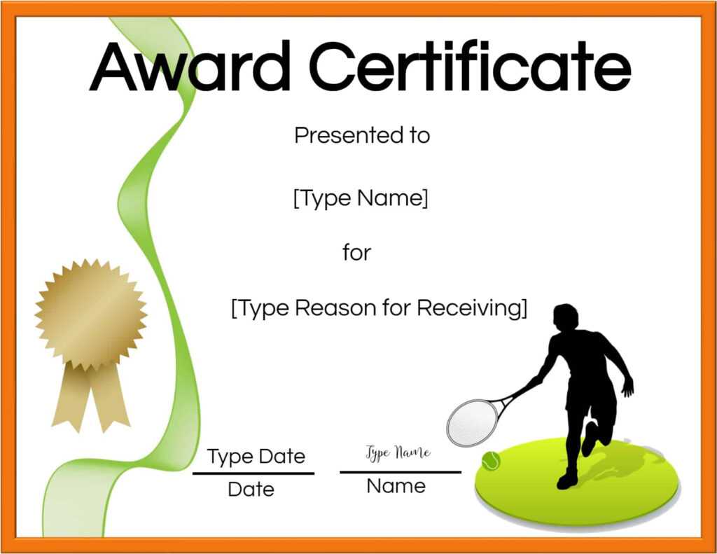 Tennis Gift Certificate Template