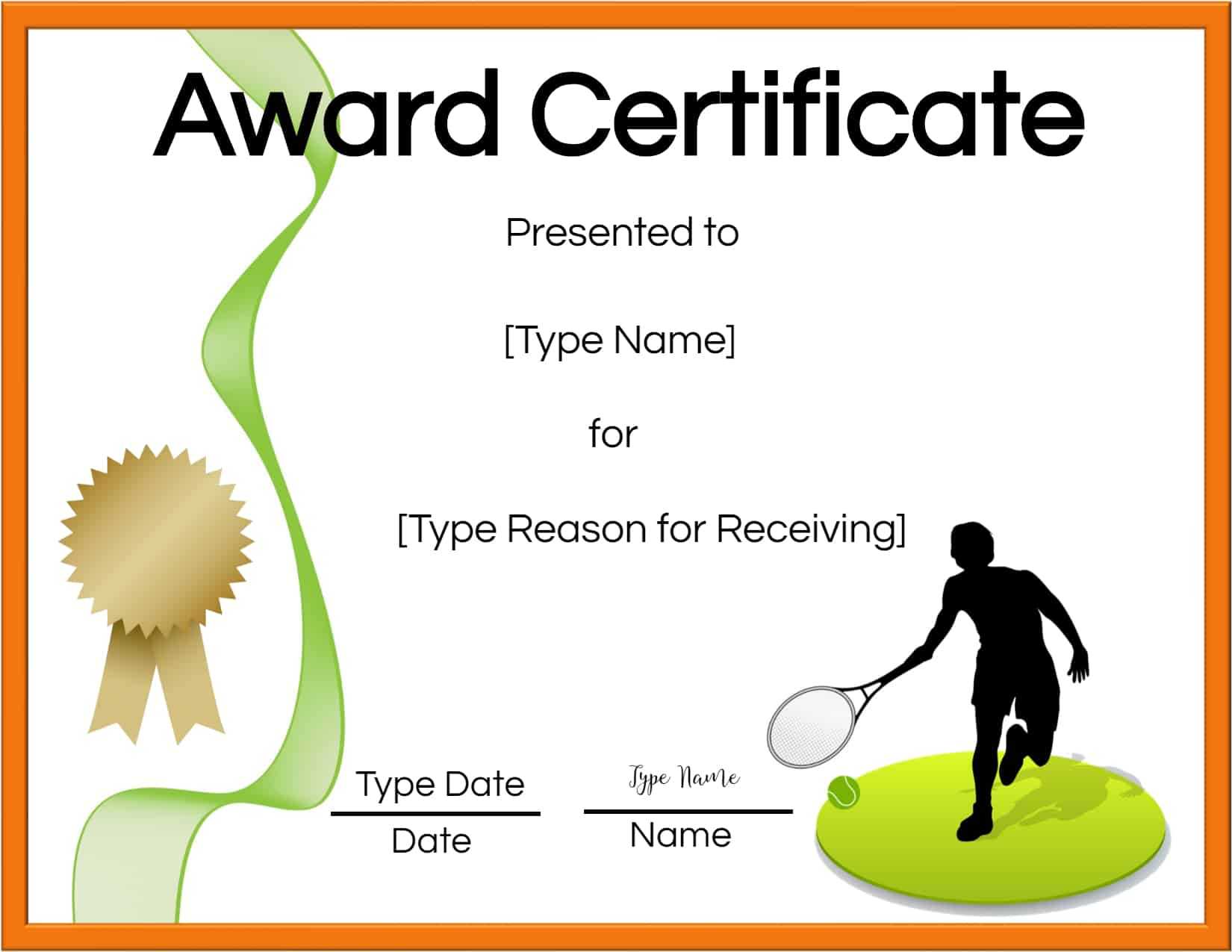Free Tennis Certificates | Edit Online And Print At Home With Tennis Gift Certificate Template