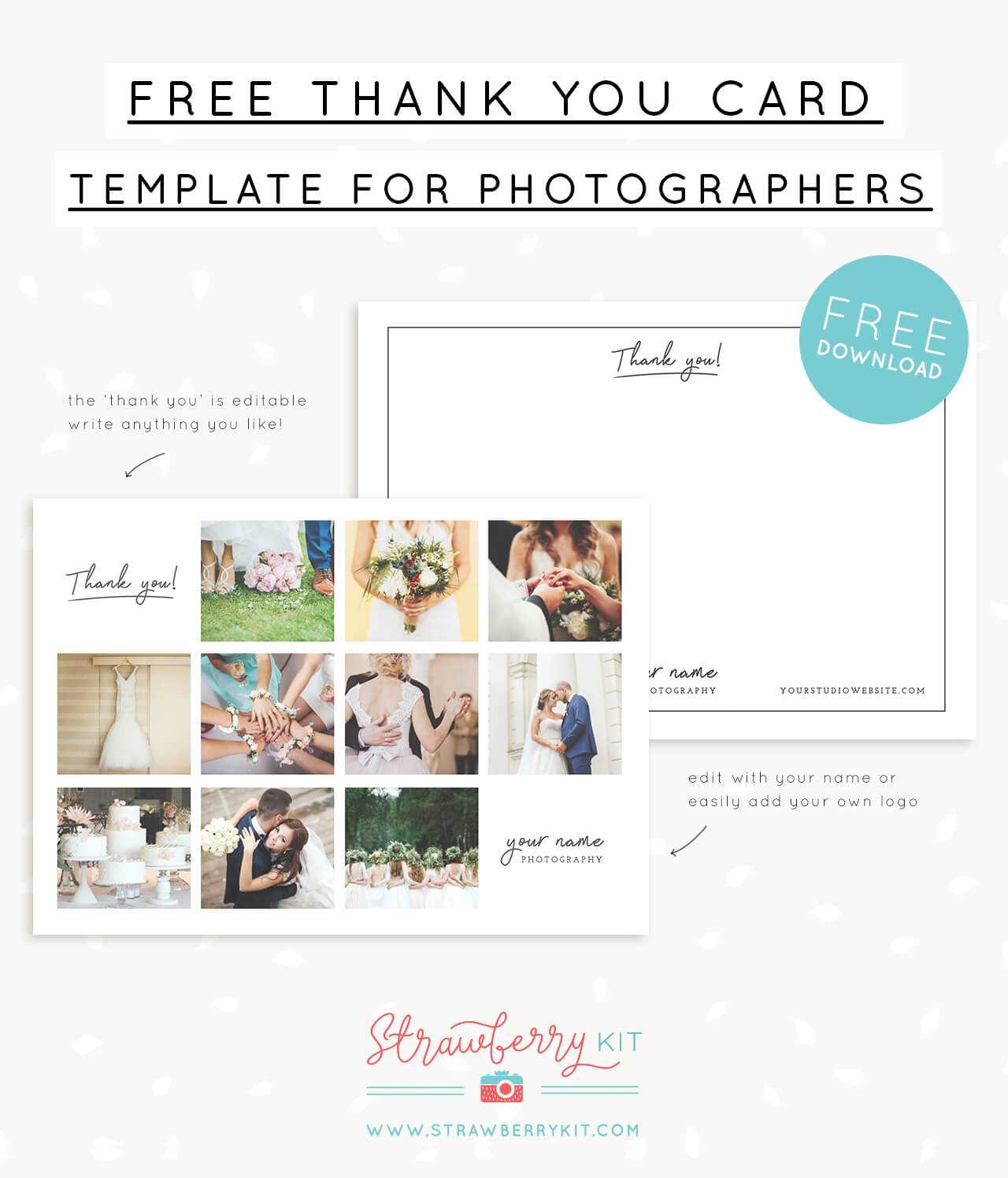 Free Thank You Note Card Template With Collage For Throughout Thank You Note Card Template