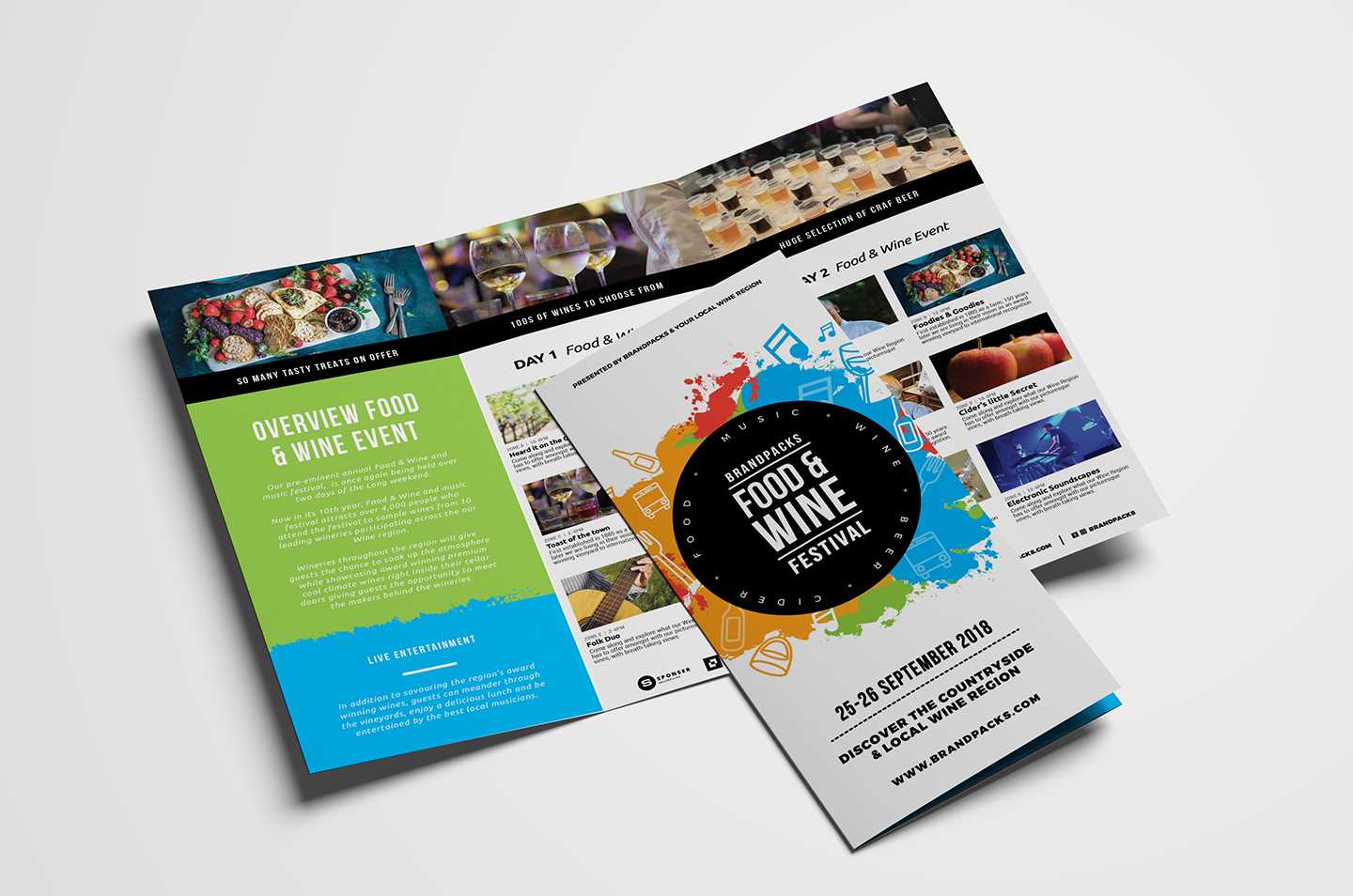 Free Tri Fold Brochure Template For Events & Festivals – Psd In Illustrator Brochure Templates Free Download
