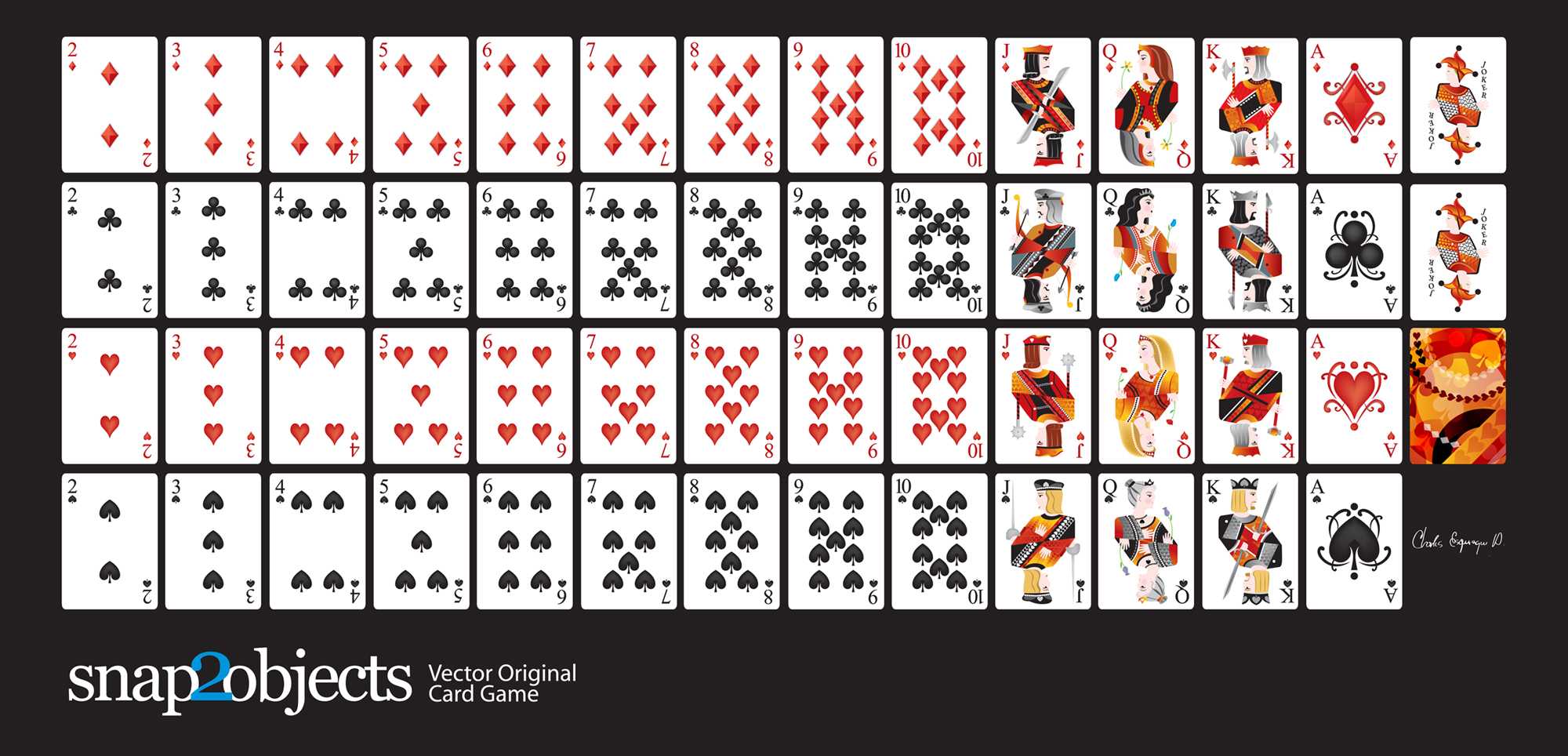 Free Vector Playing Cards Deck – Snap2Objects With Template For Playing Cards Printable