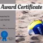 Free Volleyball Certificate | Edit Online And Print At Home In Rugby League Certificate Templates