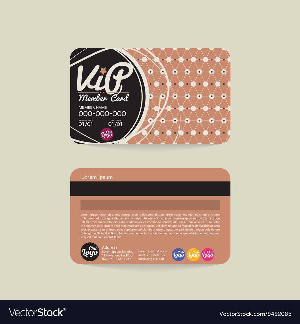 Front And Back Vip Member Card Template For Membership Card Template Free