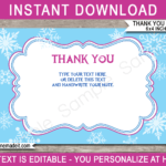 Frozen Party Thank You Cards Template Pertaining To Thank You Note Card Template