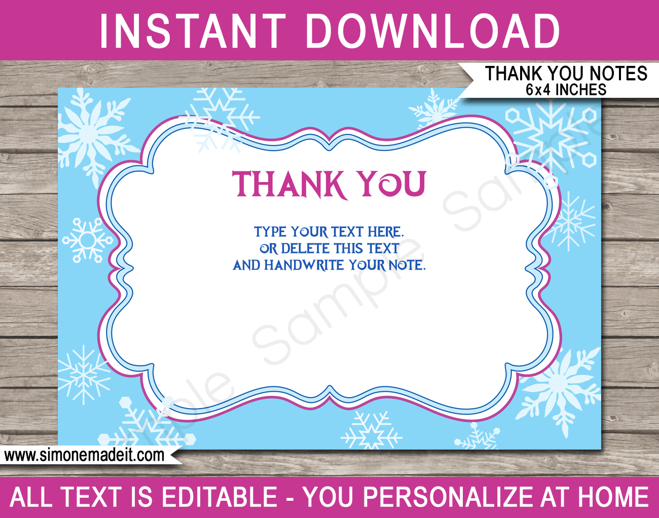 Frozen Party Thank You Cards Template Pertaining To Thank You Note Card Template