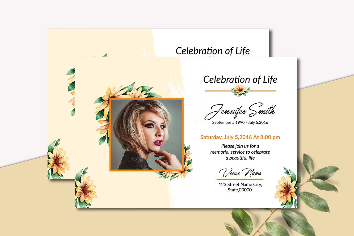 Funeral Announcement Invitation Card Template In Funeral Invitation Card Template
