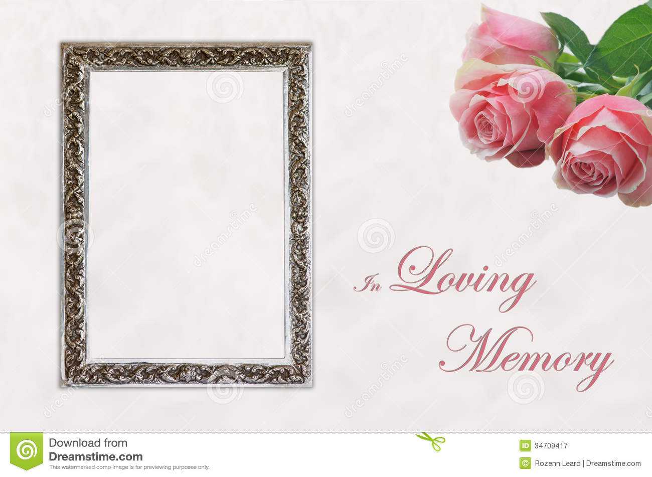 Funeral Eulogy Card Stock Image. Image Of Loving, Flowers Within In Memory Cards Templates