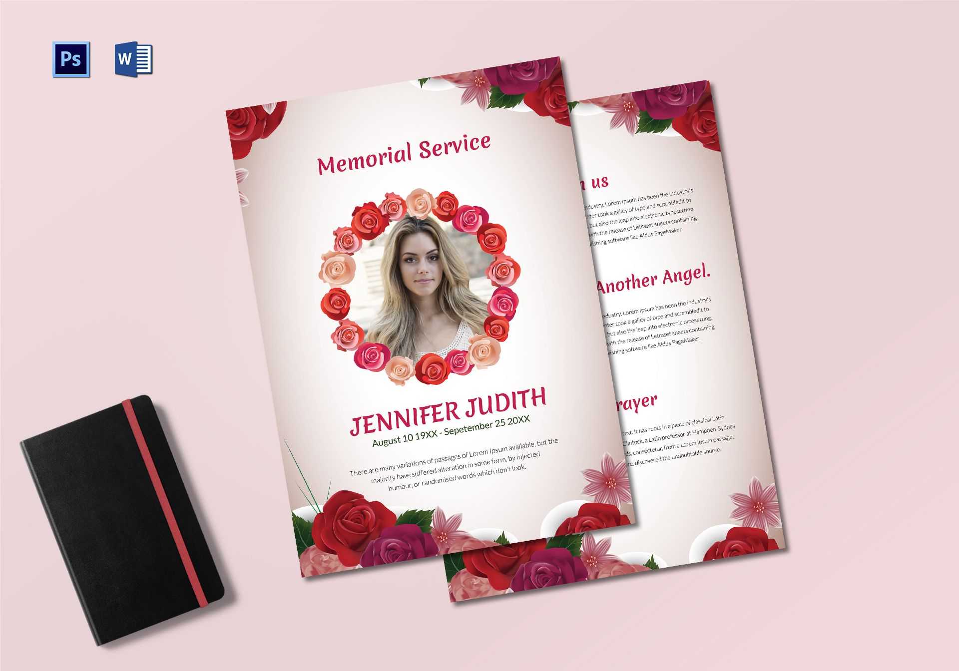 Funeral Memorial Service Program Template With Memorial Card Template Word