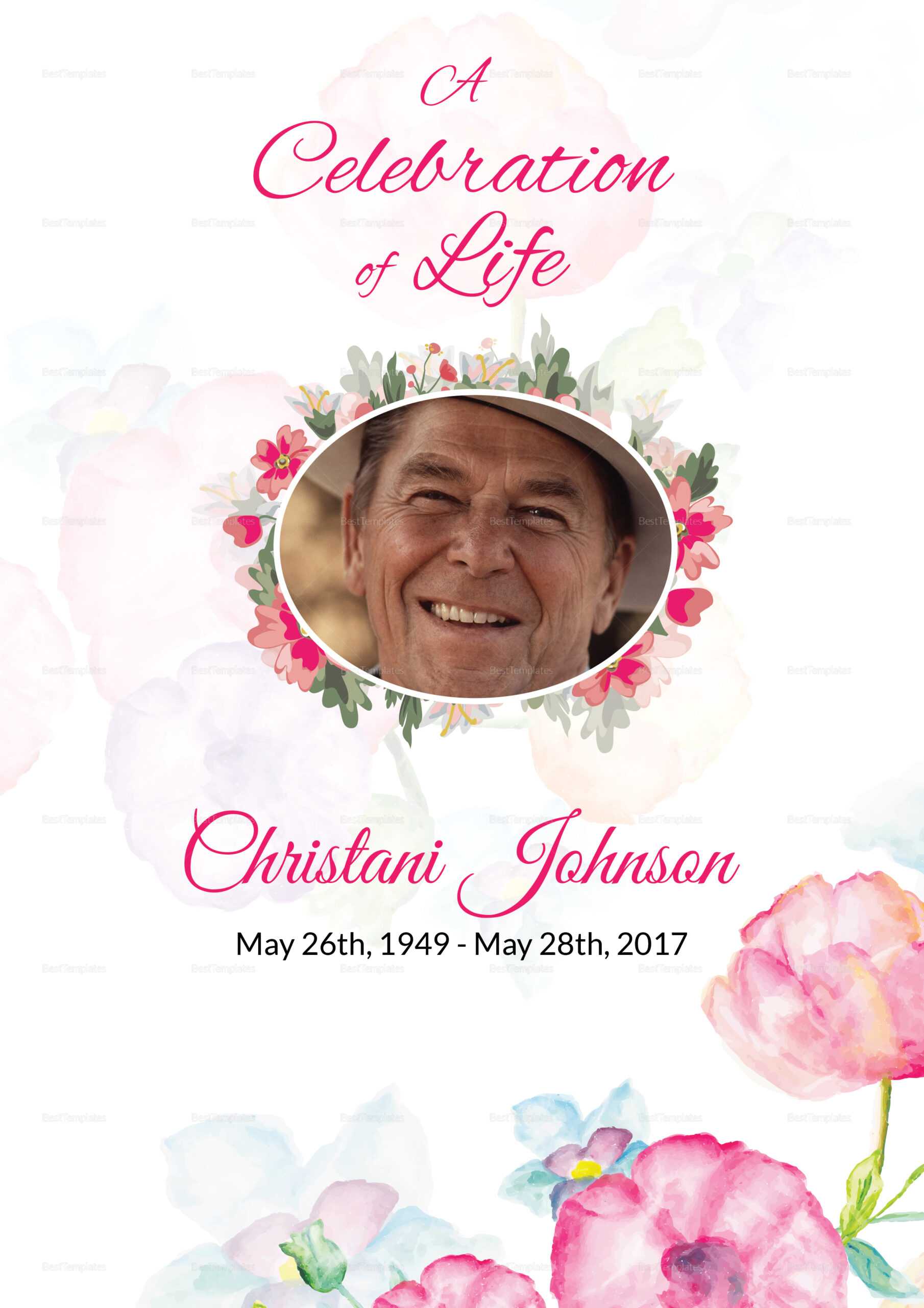 Funeral Obituary Invitation Card Template Throughout Funeral Invitation Card Template