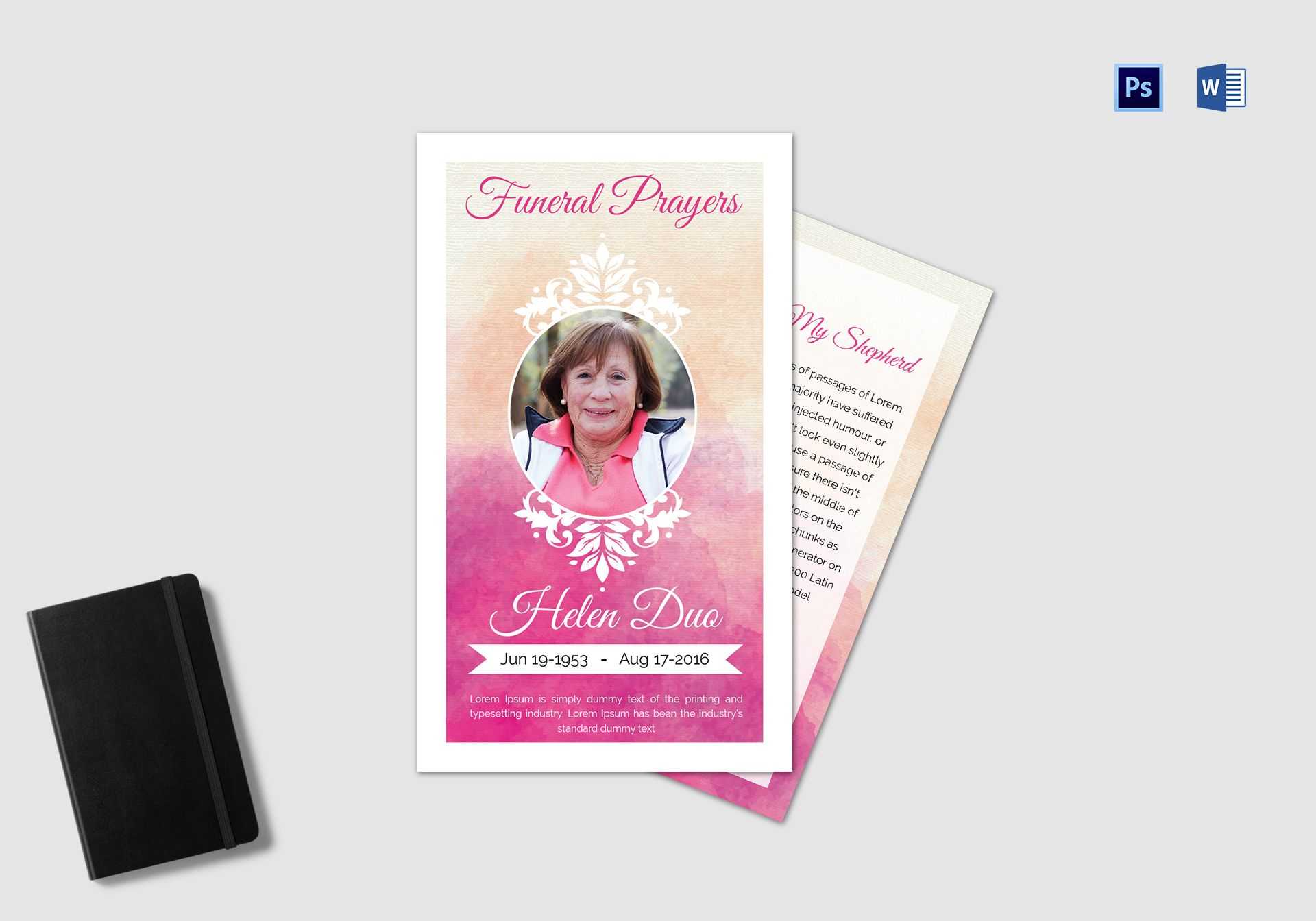 Funeral Prayer Card Template For Grandmother Intended For Prayer Card Template For Word