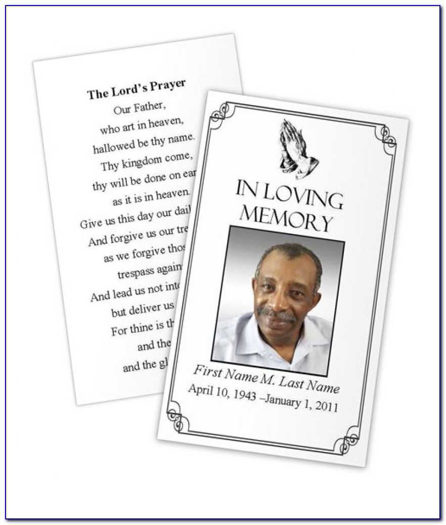 Funeral Prayer Card Template Free | Marseillevitrollesrugby Intended For In Memory Cards Templates