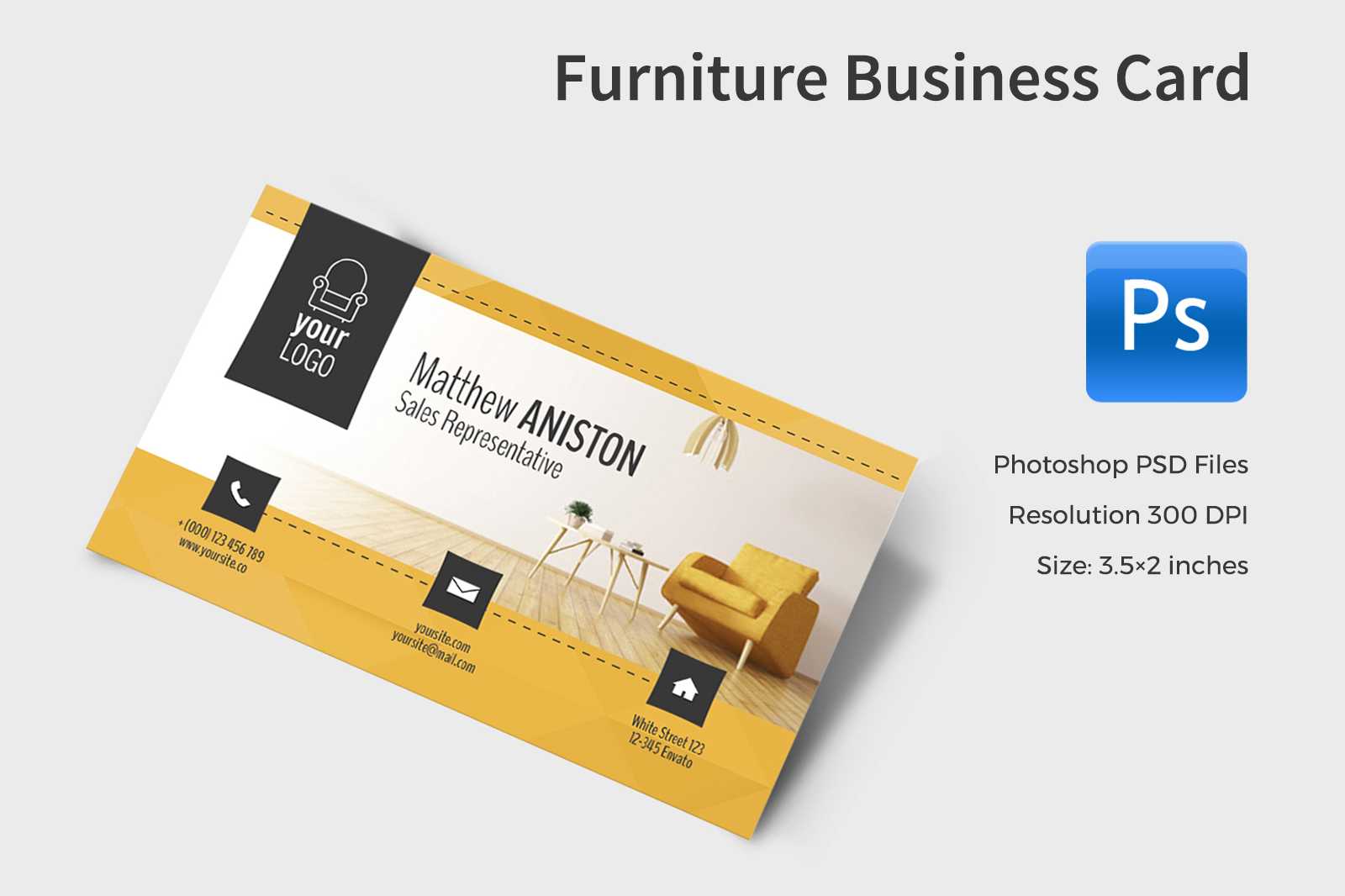 Furniture Business Card In Business Card Templates On Throughout Business Card Template Size Photoshop