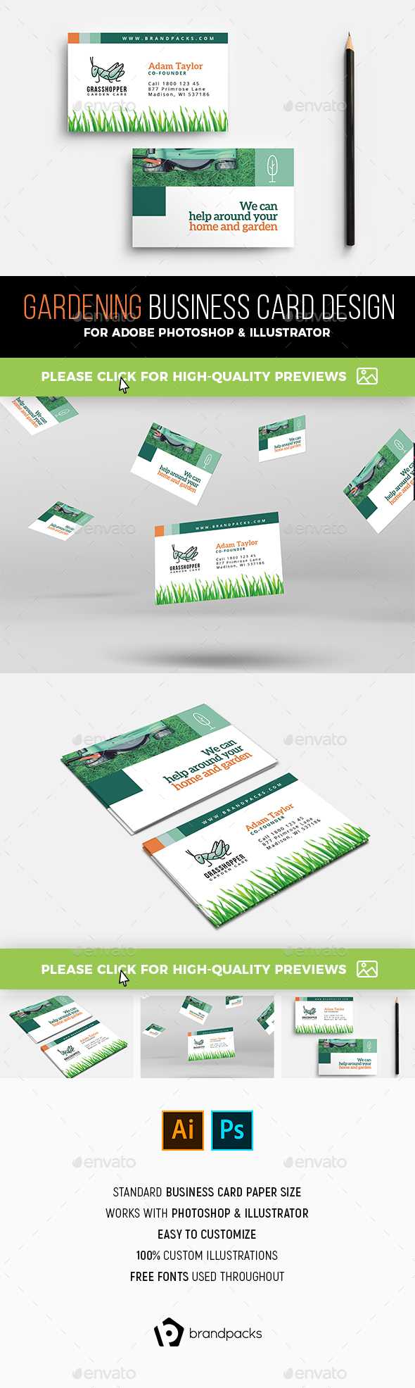 Gardening Business Card Templates & Designs From Graphicriver Throughout Gardening Business Cards Templates