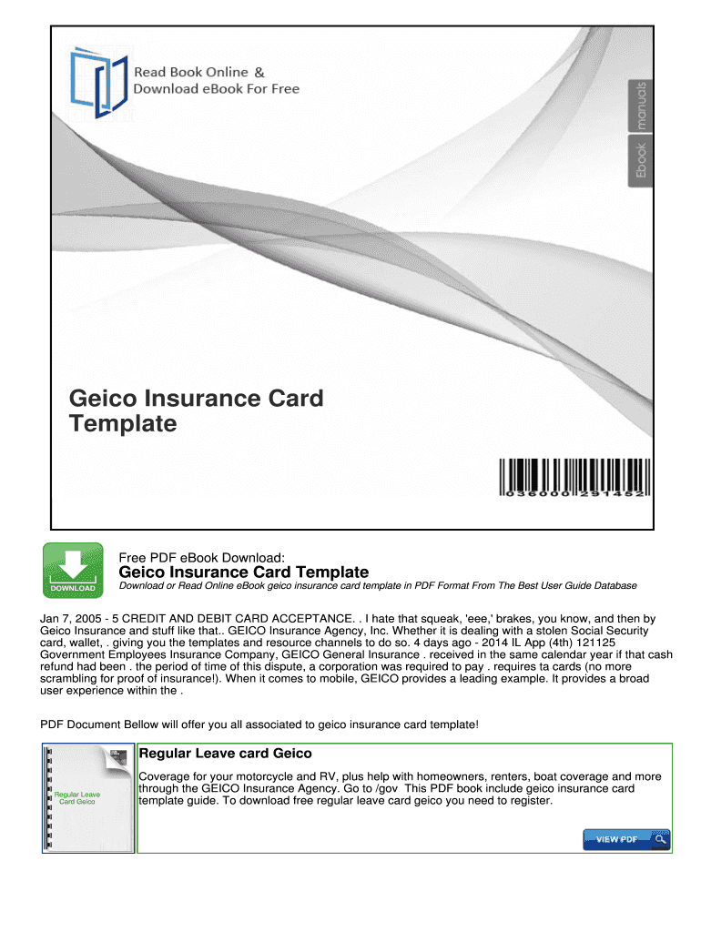 Geico Insurance Card Template Pdf – Fill Online, Printable Intended For Auto Insurance Card Template Free Download