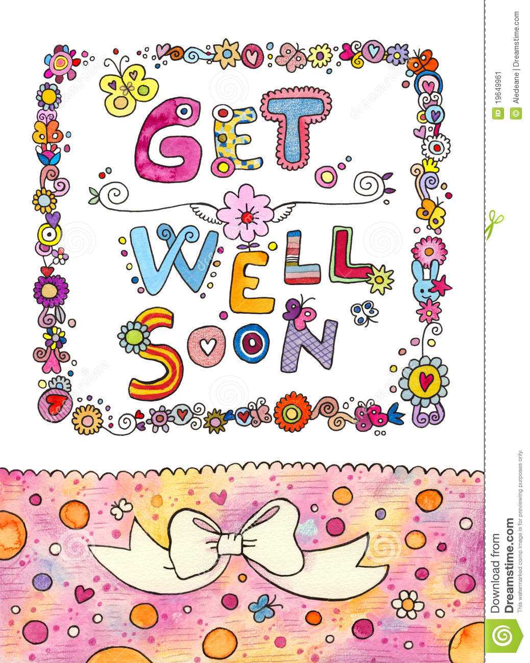 Get Well Soon Card Stock Illustration. Illustration Of With Get Well Soon Card Template