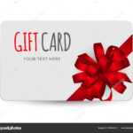 Gift Card Template With Bow And Ribbon Vector Illustration Intended For Present Card Template