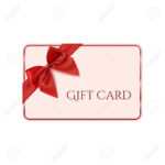 Gift Card Template With Red Ribbon And A Bow. Vector Illustration For Present Card Template