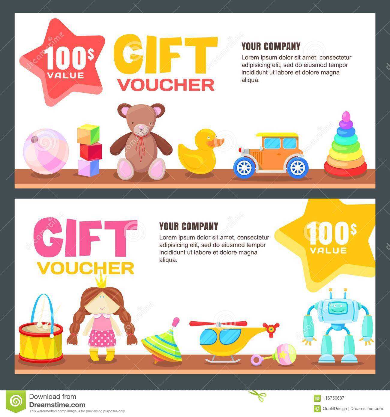 Gift Card, Voucher, Certificate Or Coupon Vector Design Throughout Kids Gift Certificate Template