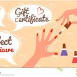 Gift Certificate Perfect Manicure Nail Salon Stock Vector Inside Nail Gift Certificate Template Free