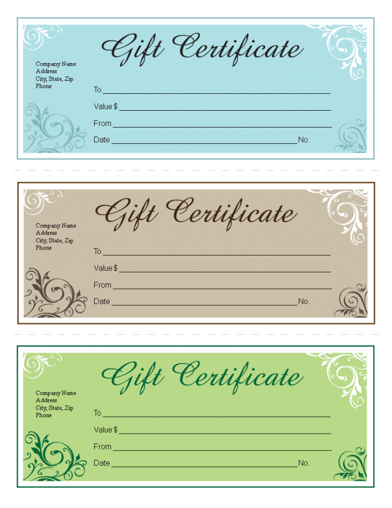 Microsoft Gift Certificate Template Printable Templates