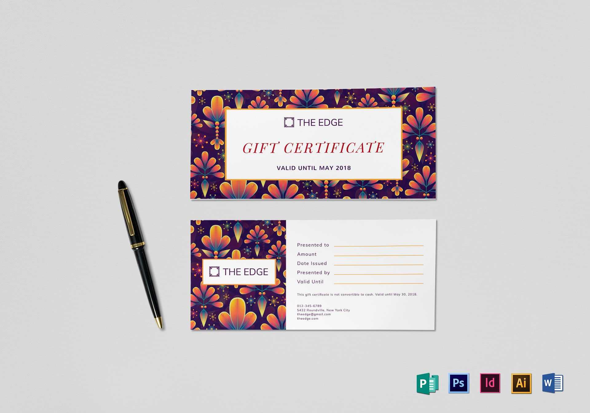 Gift Certificate Template Inside Gift Certificate Template Publisher