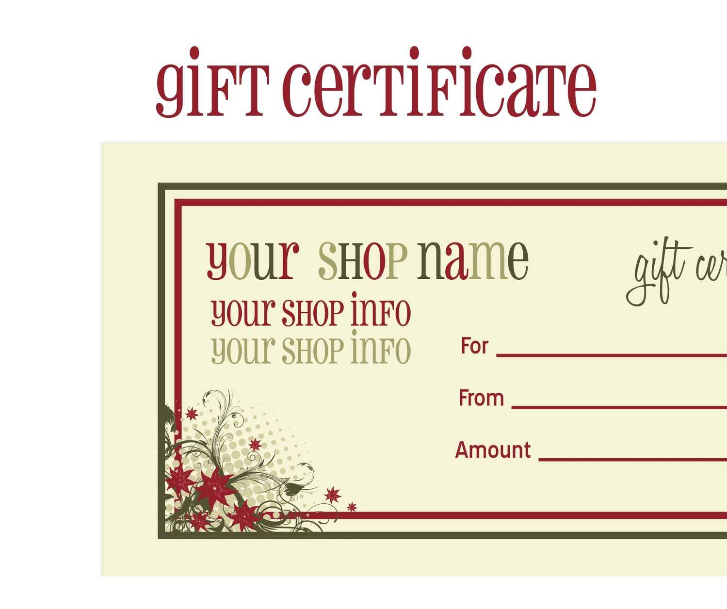 Gift Certificates For Christmas Doc 585430 Christmas Gift Within Printable Gift Certificates Templates Free