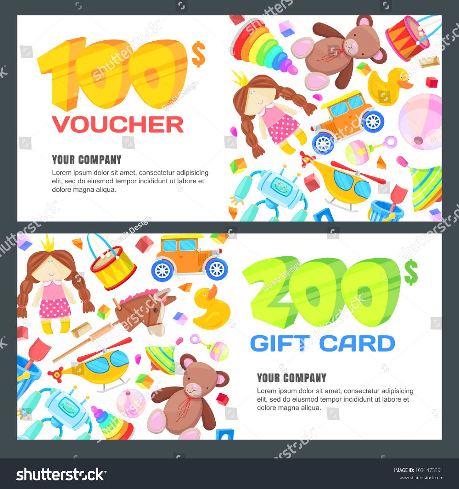 Gift Voucher Kid Stock Vectors, Images & Vector Art Inside Kids Gift Certificate Template