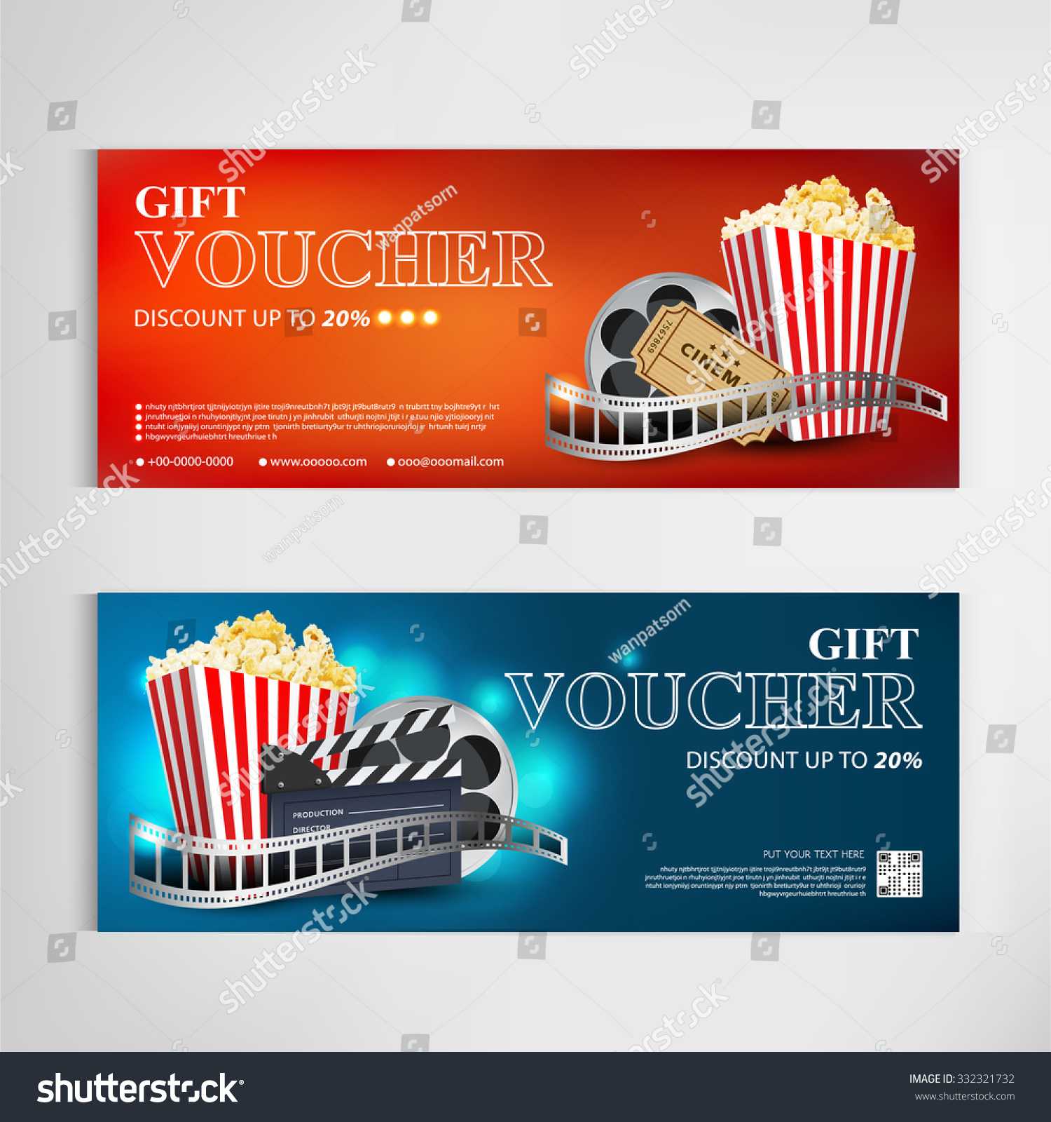 Gift Voucher Movie Template Modern Pattern Stock Vector In Movie Gift Certificate Template