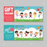 Gift Voucher Template And Modern Pattern. Kids Concept. Voucher.. For Kids Gift Certificate Template
