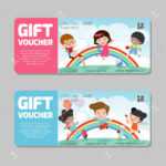 Gift Voucher Template And Modern Pattern. Kids Concept. Voucher.. Intended For Kids Gift Certificate Template