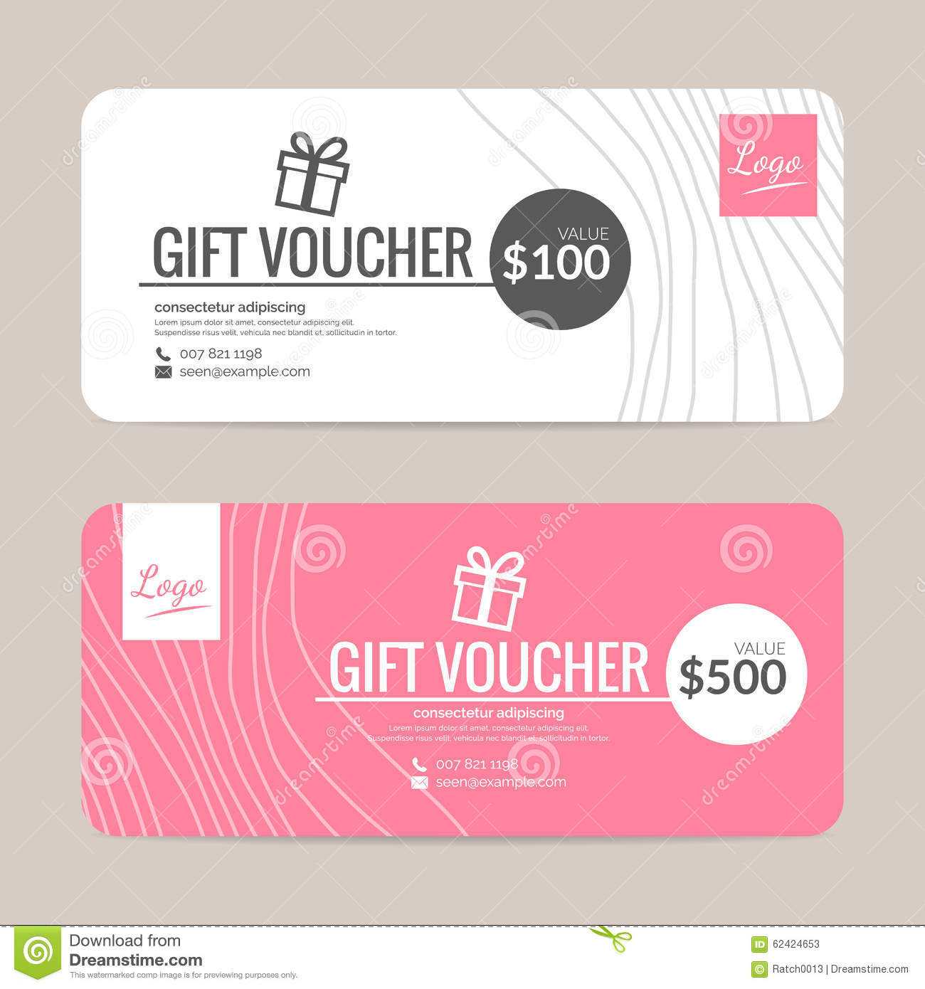 Gift Voucher Template Stock Vector. Illustration Of Offer With Custom Gift Certificate Template
