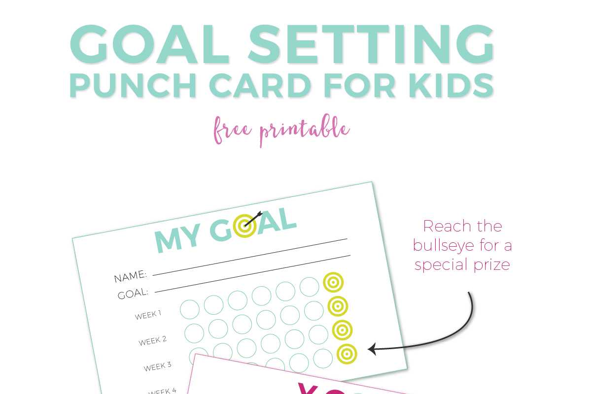 Goal Setting For Kids + Free Printable Punch Cards Inside Free Printable Punch Card Template