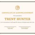 Gold And Cream Simple Certificate Of Participation Within Iq Certificate Template