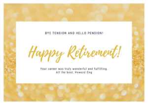 Gold And White Retirement Card - Templatescanva with regard to Retirement Card Template