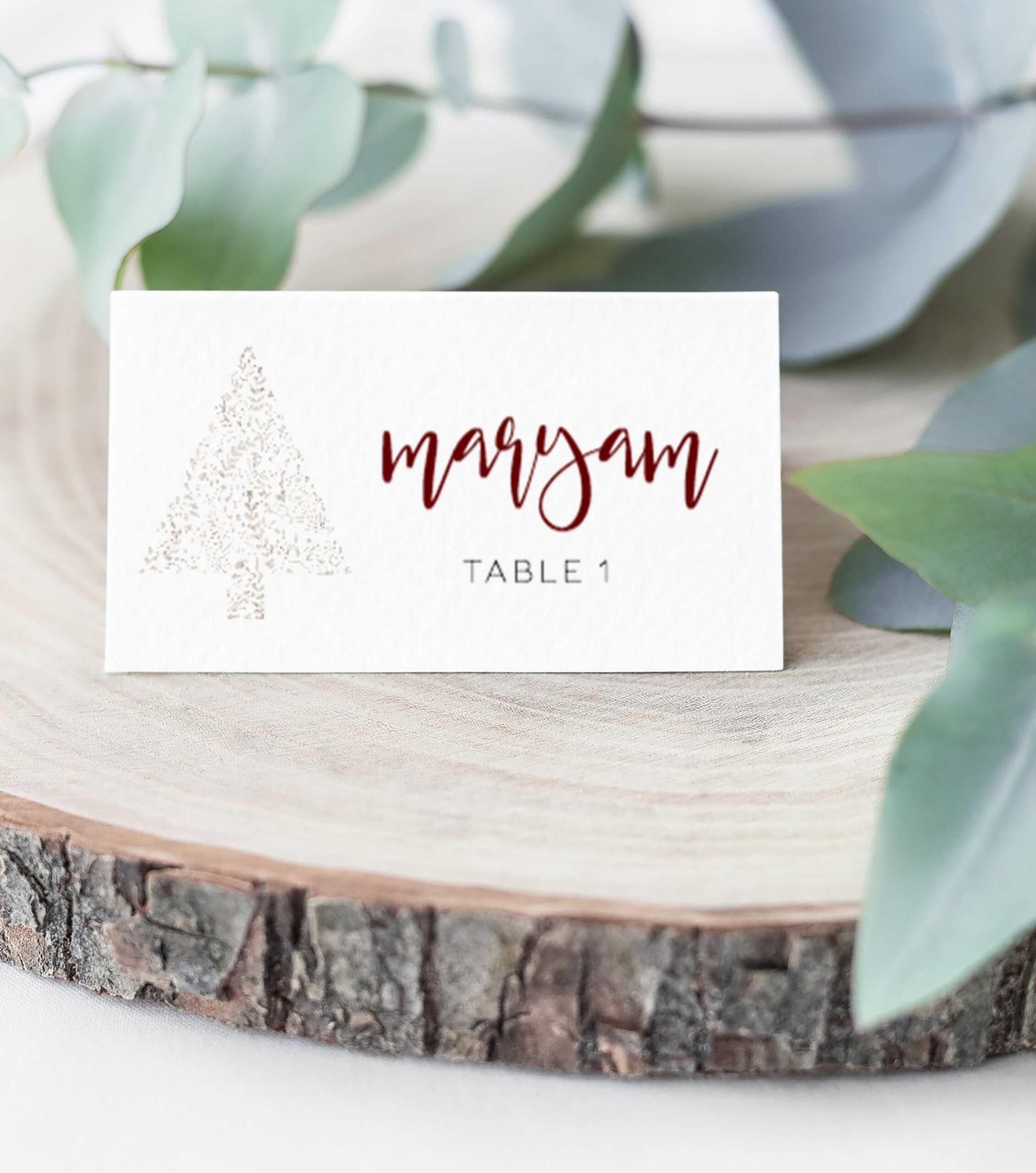 Gold Christmas Place Cards Wedding Name Cards Editable Four Christmas  Shapes Cards Template Instant Download Winter Printable Table Card Inside Christmas Table Place Cards Template