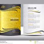 Gold Cover Annual Report Design Vector Illustration Stock Within Free Illustrator Brochure Templates Download