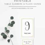 Gold Diy Table Numbers And Place Cards Regarding Table Number Cards Template