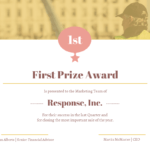 Gold First Prize Award Certificate Template Within First Place Award Certificate Template