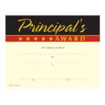 Gold Foil Stamped Principal's Award Certificates – Pack Of 25 For Officer Promotion Certificate Template