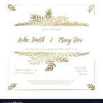 Golden Wedding Invitation Card Template For Sample Wedding Invitation Cards Templates