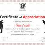 Golf Appreciation Certificate Template with Golf Certificate Templates For Word