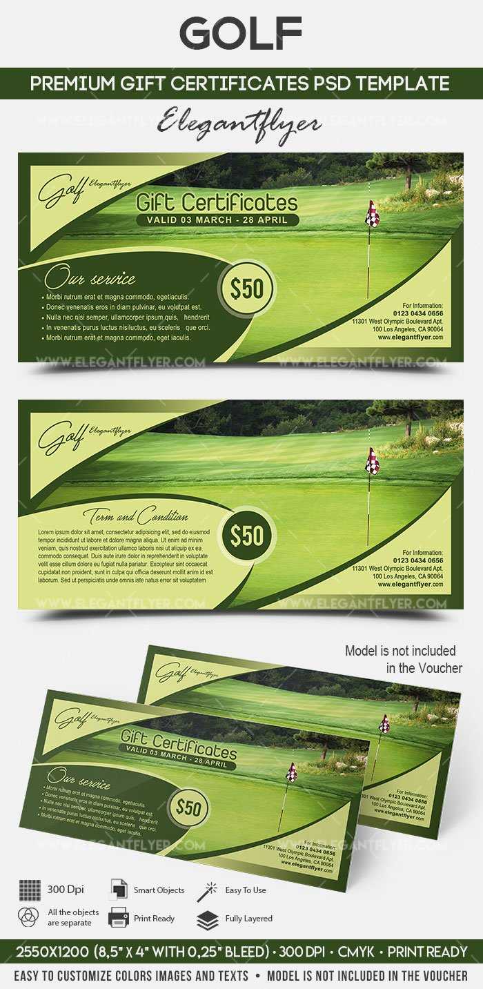 Golf – Premium Gift Certificate Psd Template In Golf Certificate Template Free